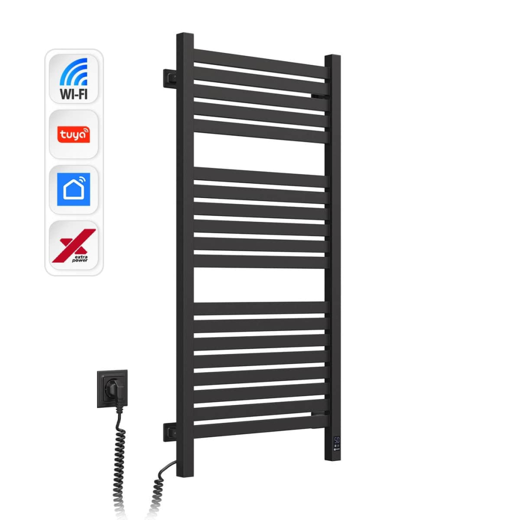 Сушарка для рушників Navin Авангард Х 1000х480 Wi-Fi лівобічна чорний муар (12-272155-4810) - зображення 3