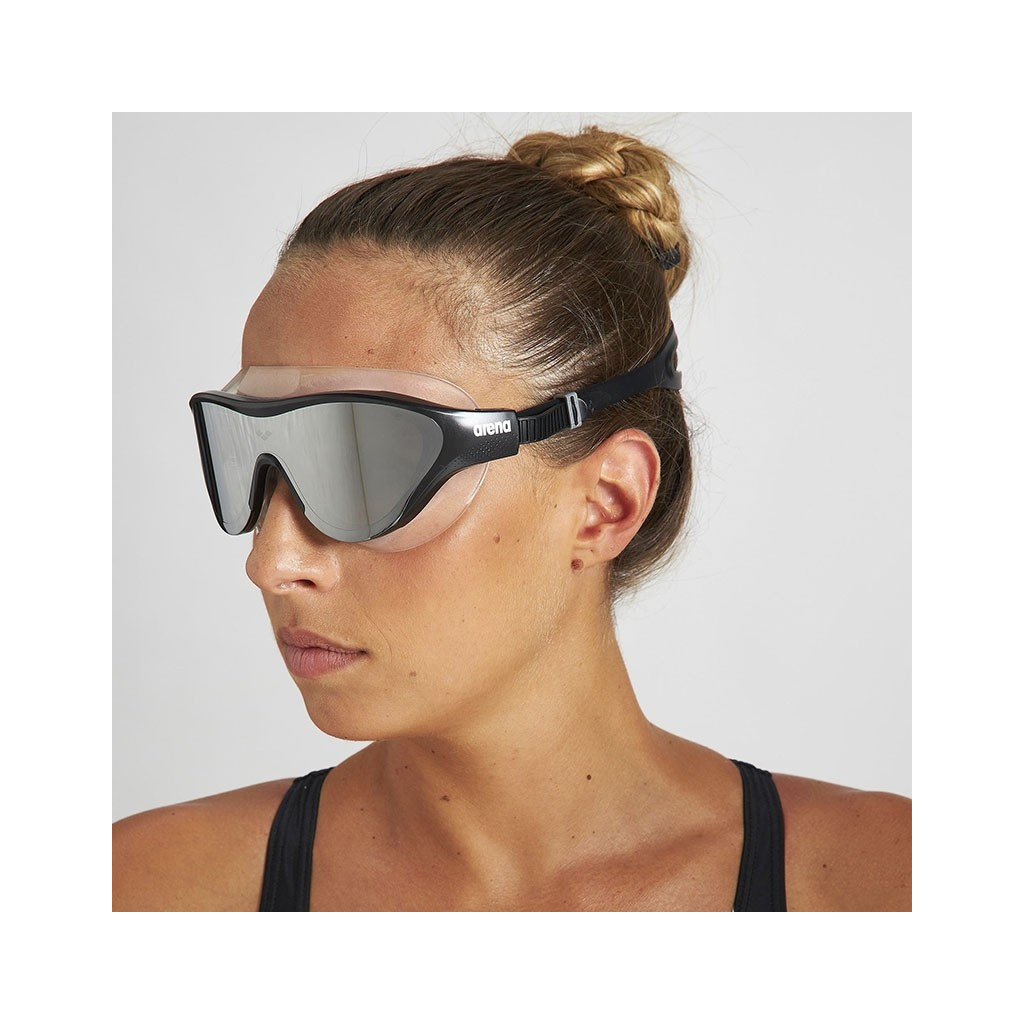 Окуляри для плавання Arena The One Mask Mirror 004308-101 чорний, сріблястий Уні OSFM (3468336578766) - зображення 2