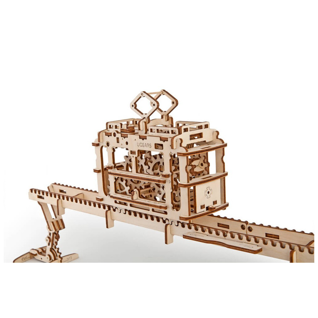 Збірна модель Ugears механічний Трамвай з рейками (70008) - зображення 2