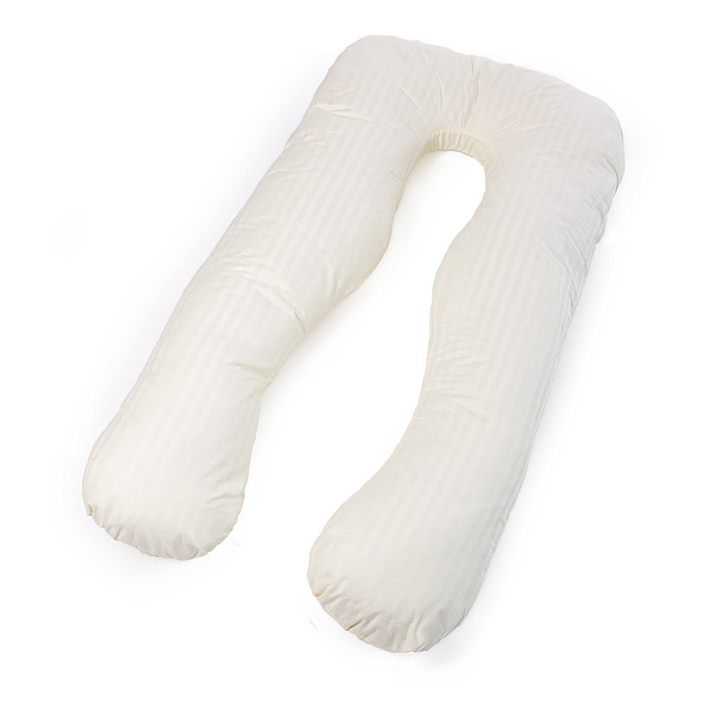 Подушка MirSon для вагітних та відпочинку Satin Stripe №8025 U-подібна Soft Yellow (2200006178637) - изображение 1