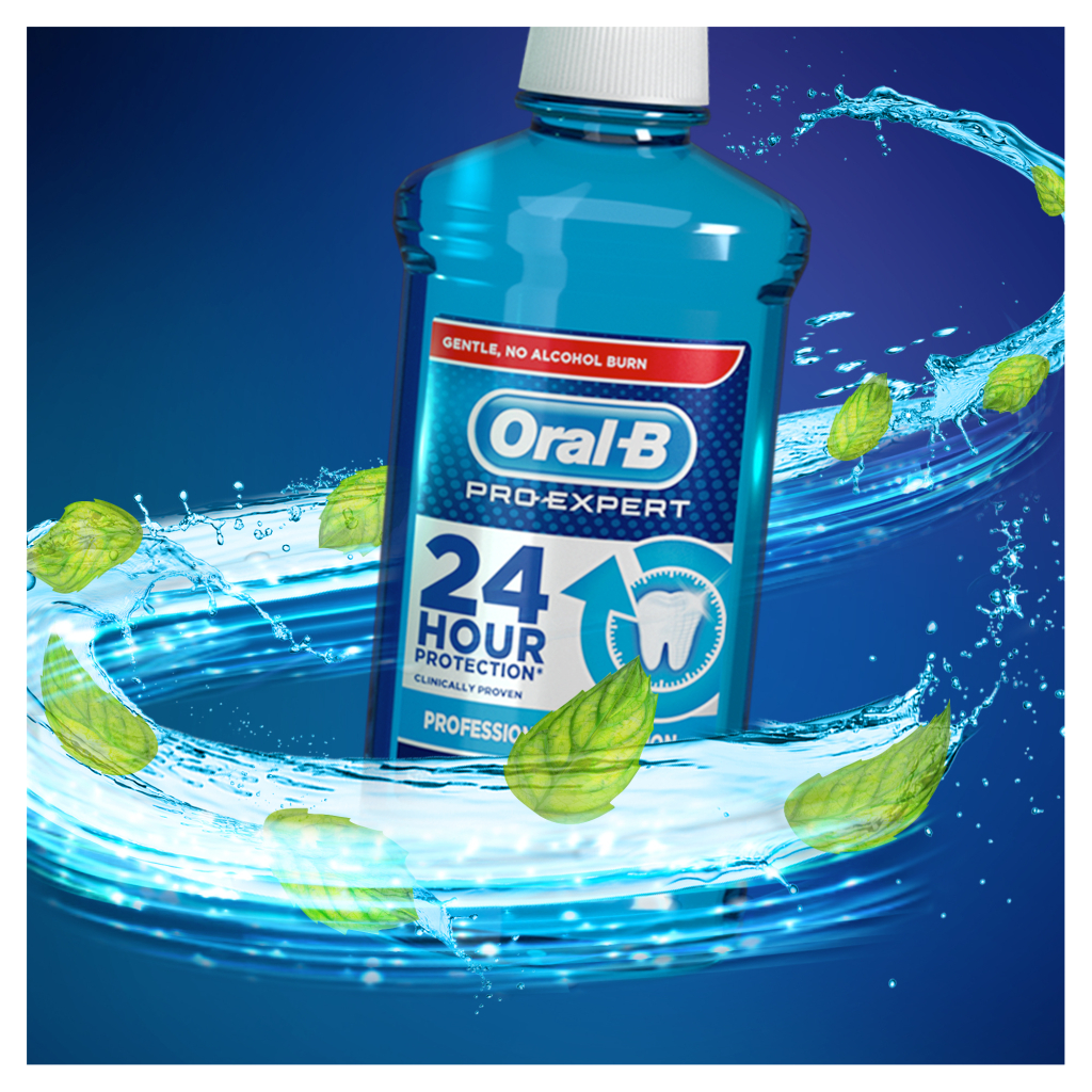 Ополіскувач для порожнини рота Oral-B Pro-Expert Professional Protection Свіжа М'ята 500 мл (4015600572969) - изображение 3