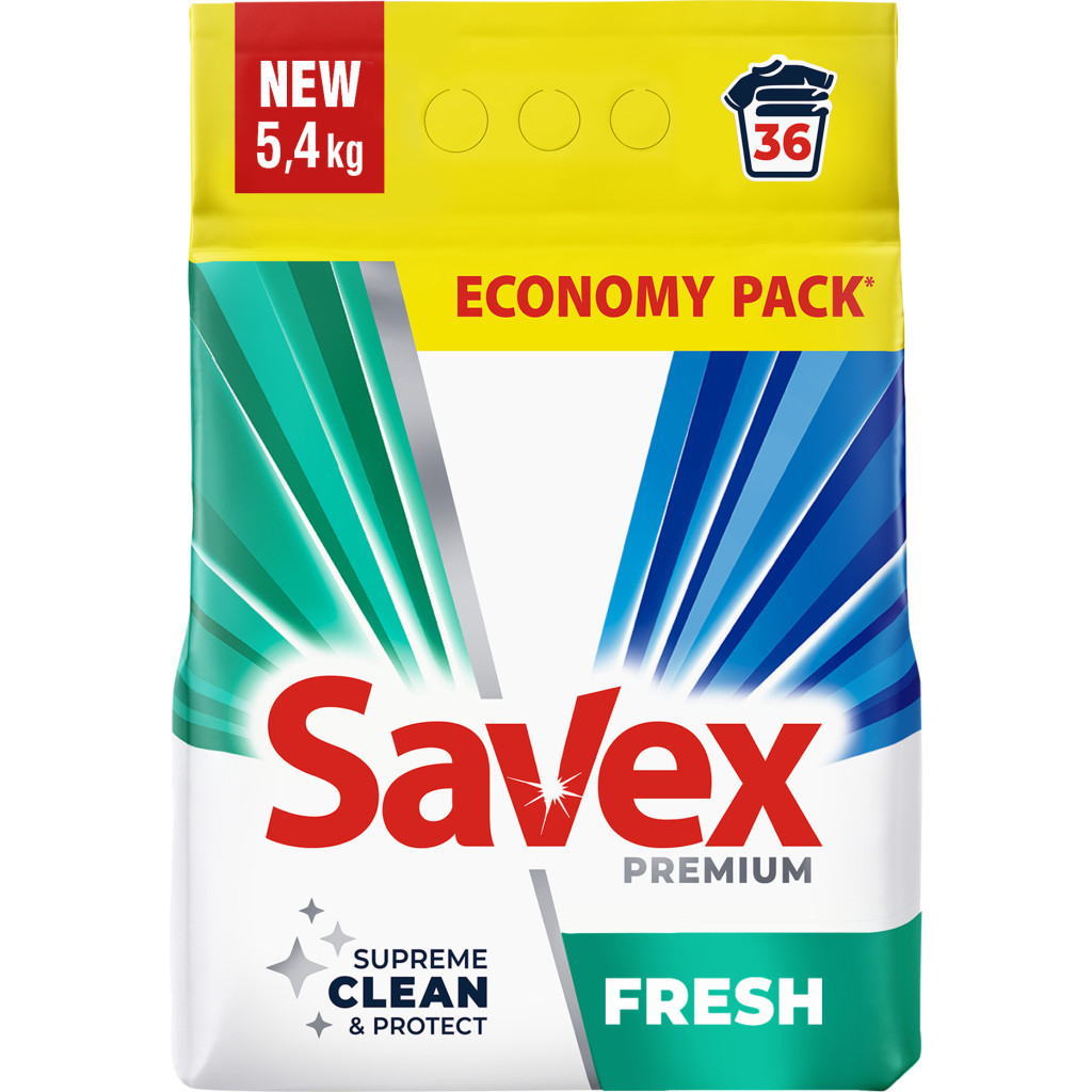 Пральний порошок Savex Premium Fresh 5.4 кг (3800024047954) - зображення 1