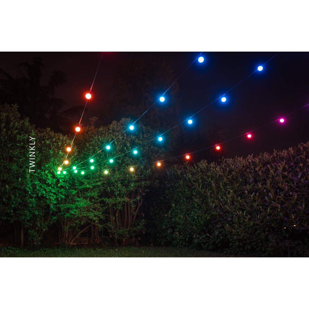 Гірлянда Twinkly Smart LED Festoon RGB 20, G45, Gen II, IP44, 10м, чорний (TWF020STP-BEU) - зображення 12