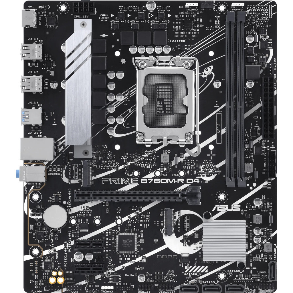 Материнська плата ASUS PRIME B760M-R D4 - зображення 1