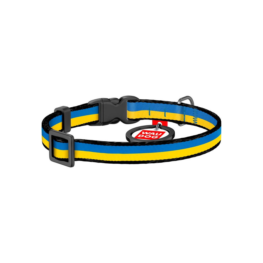 Нашийник для тварин WAUDOG Nylon з QR паспортом "Colors of freedom" пластиковий фастекс XS (278-4020) - зображення 2