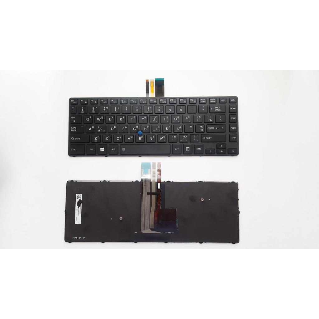 Клавіатура ноутбука Toshiba Tecra R40-C Series черная с черной рамкой с ТП с подсветкой (A46166) - зображення 1