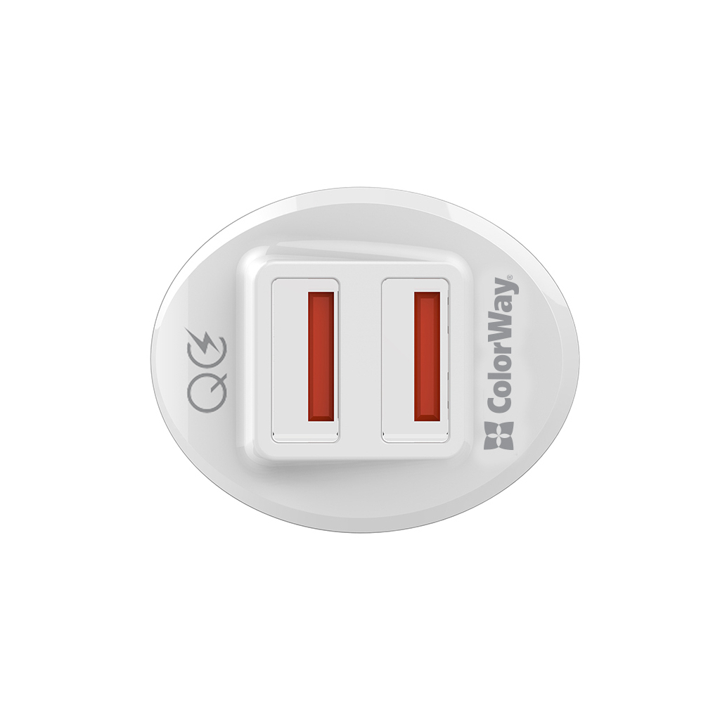 Зарядний пристрій ColorWay 2USB Quick Charge 3.0 (36W (CW-CHA011Q-WT) - зображення 5