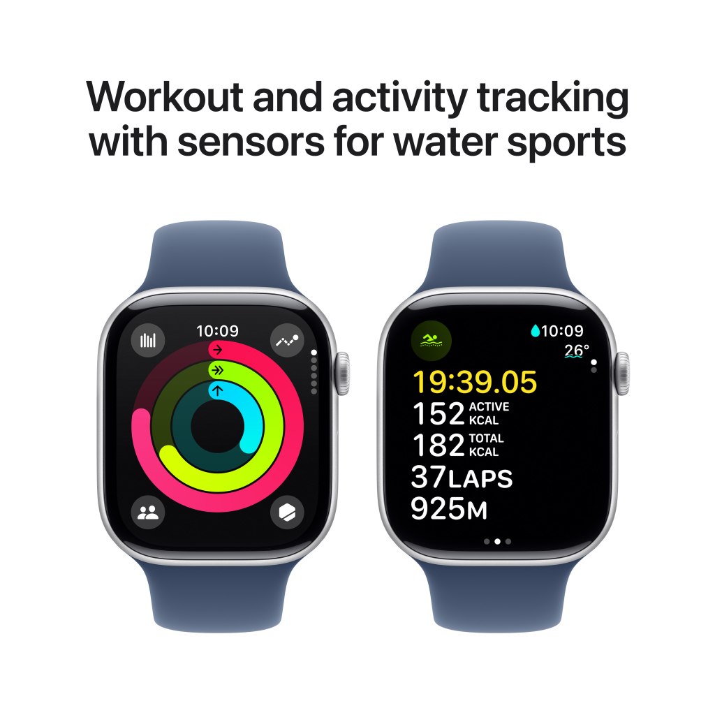 Смарт-годинник Apple Watch Series 10 GPS + Cellular 42mm Gold Titanium Case with Starlight Sport Band - S/M (MX063QH/A) - зображення 4