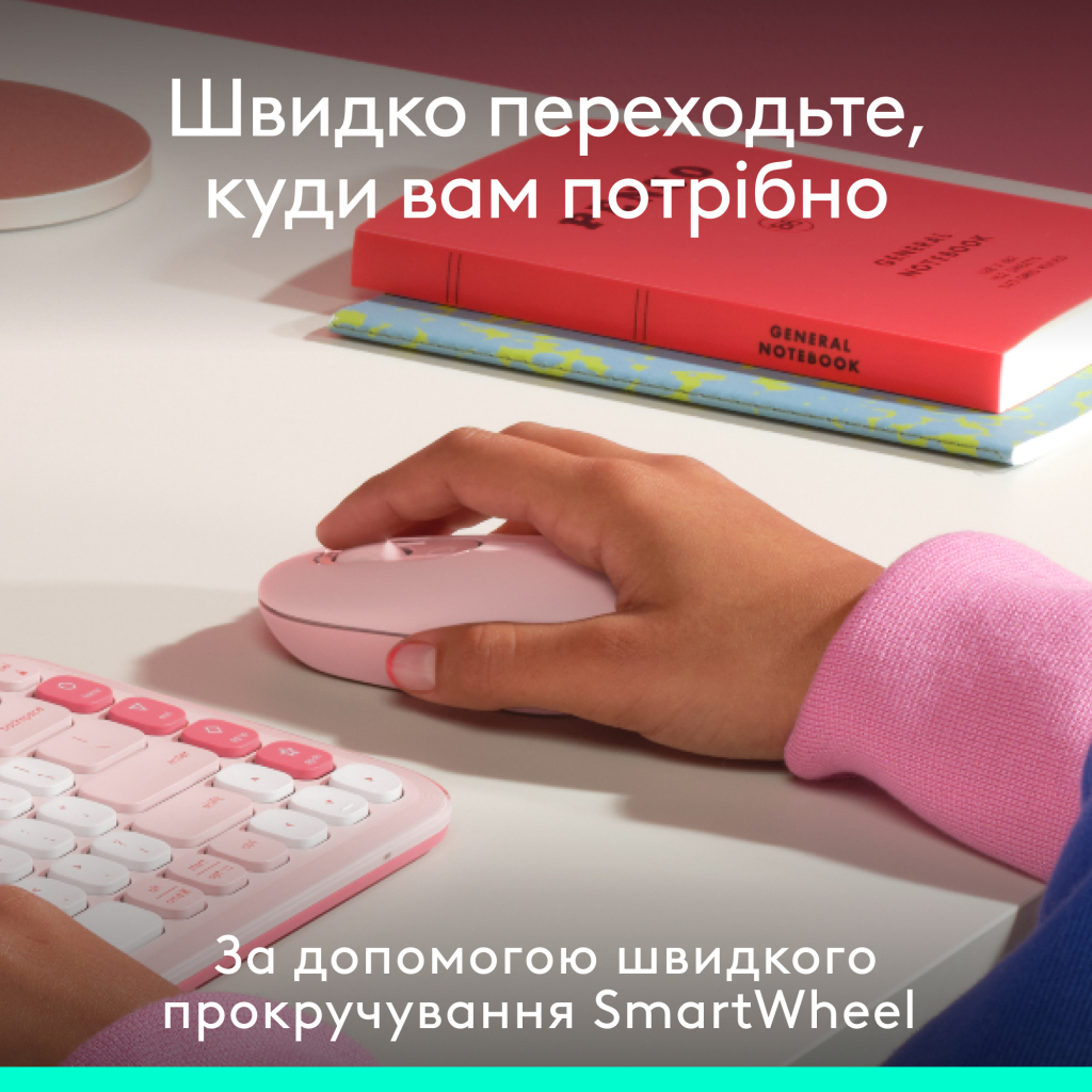 Мишка Logitech POP Mouse With Emoji Bluetooth Rose (910-007413) - зображення 3