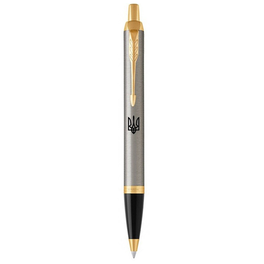 Ручка кулькова Parker IM 17 UKRAINE Brushed Metal GT BP Тризуб (22232_TR) - зображення 1