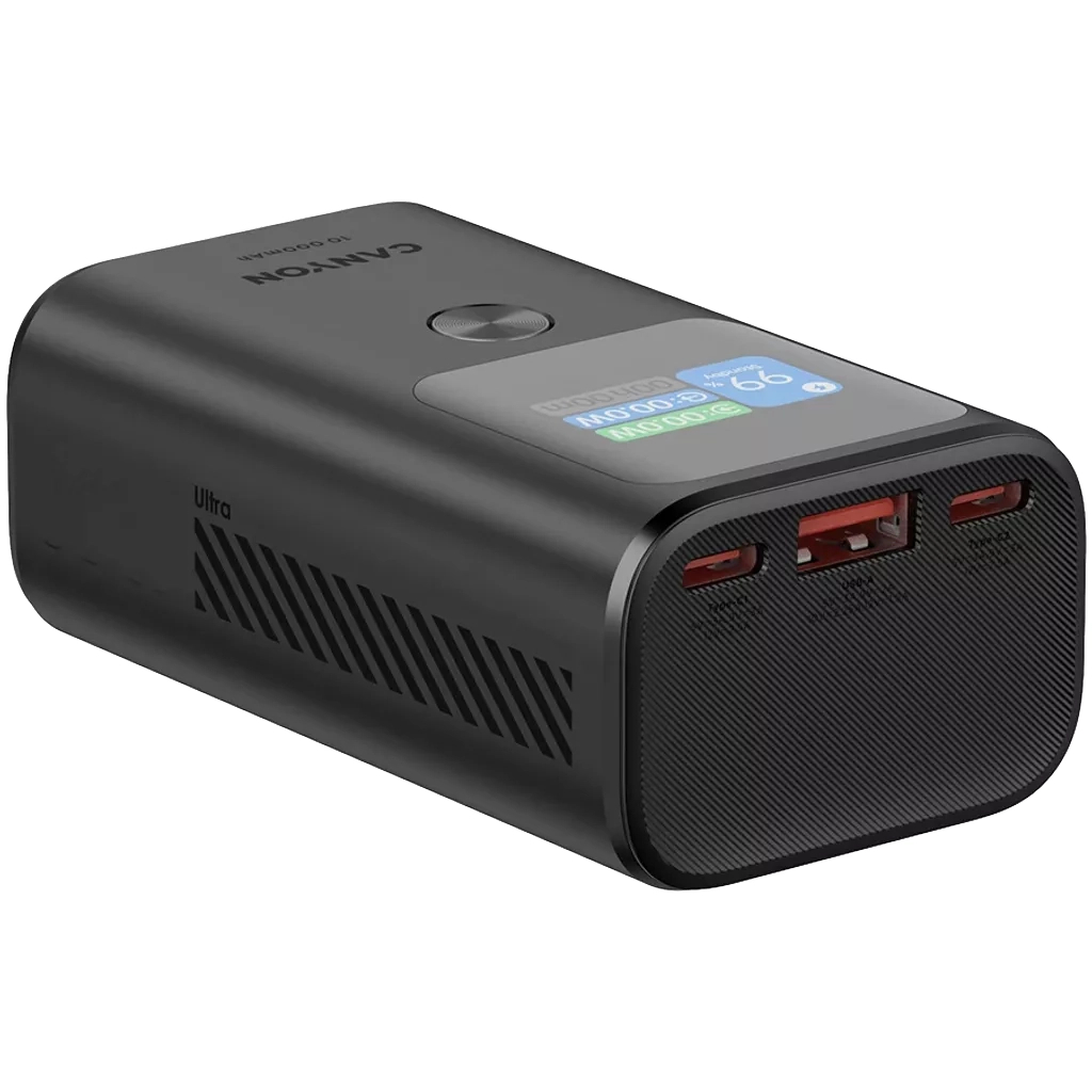 Батарея універсальна Canyon 10000mAh OnPower 130 TFT PD/30W Dark Grey (CNS-CPB130DG) - зображення 4
