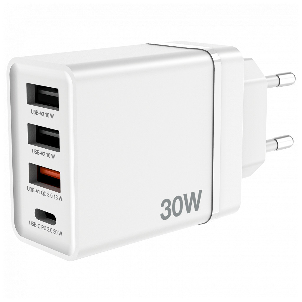 Зарядний пристрій Verbatim USB 30W PD3.0 4-ports white (49701) - зображення 4