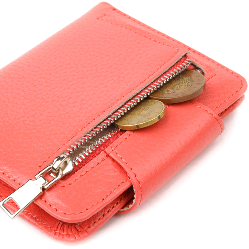 Портмоне Canpellini З натуральної шкіри Кораловий (21669) - зображення 8