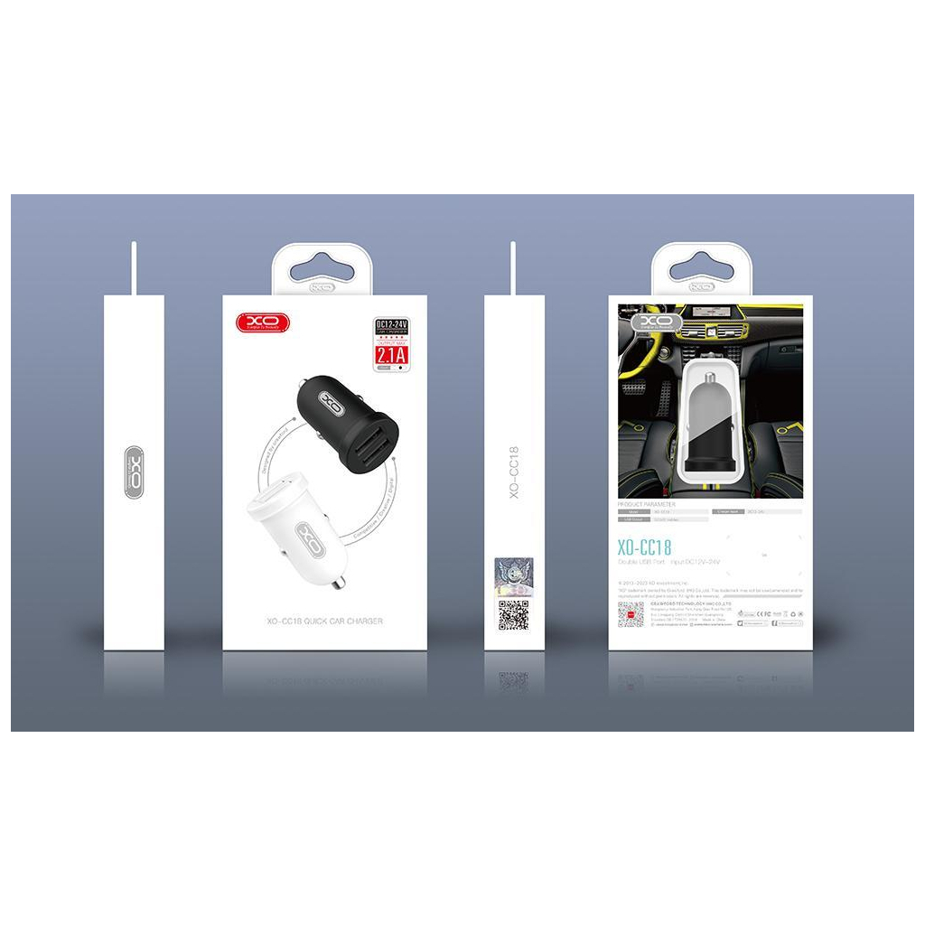 Зарядний пристрій XO CC18 2.1A/2 USB Black (XO-CC18-BK) - зображення 4
