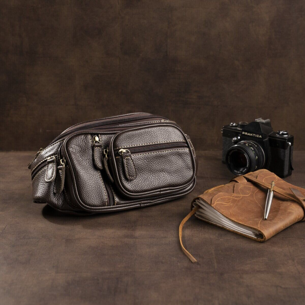 Сумка Vintage Поясна об'ємна чоловіча Коричнева (14860) - зображення 8