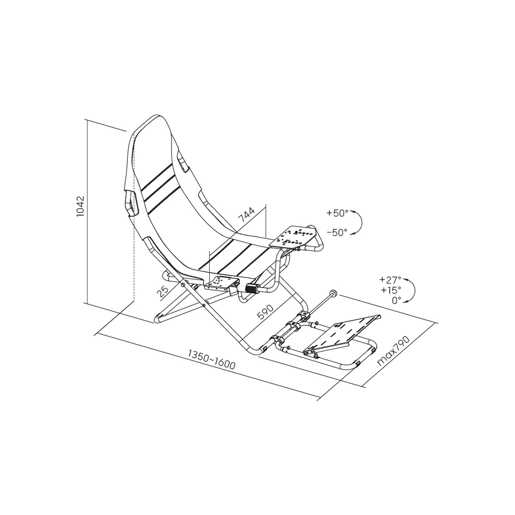 Крісло ігрове GamePro з кріпленням для керма, педалей та коробки передач Black (RS400B) - зображення 8