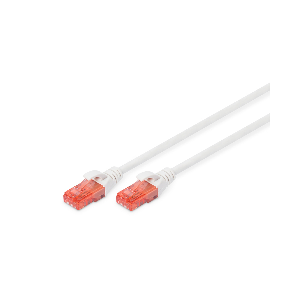 Патч-корд 0.5м, CAT 6 UTP, AWG 26/7, Cu, LSZH, white Digitus (DK-1617-005/WH) - зображення 1