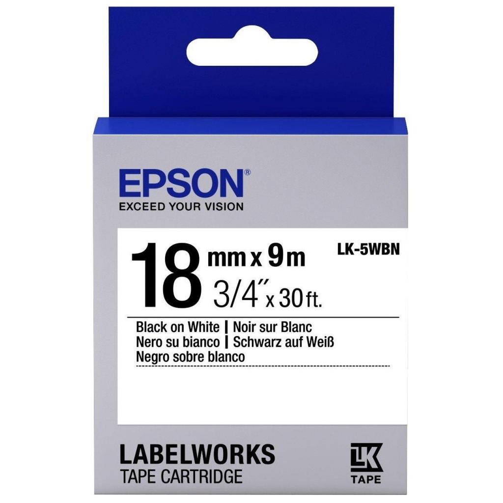 Стрічка для принтера етикеток Epson LK5WBN (C53S655006) - зображення 1