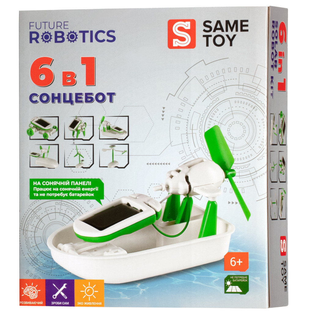 Конструктор Same Toy Робот-конструктор Солнцебот 6 в 1 на солнечной батарее (2011UT) - зображення 1