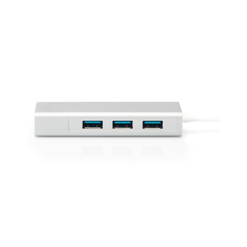 Концентратор Digitus USB-C - USB 3.0 3 Port Hub + Gigabit Ethernet (DA-70255) - зображення 2