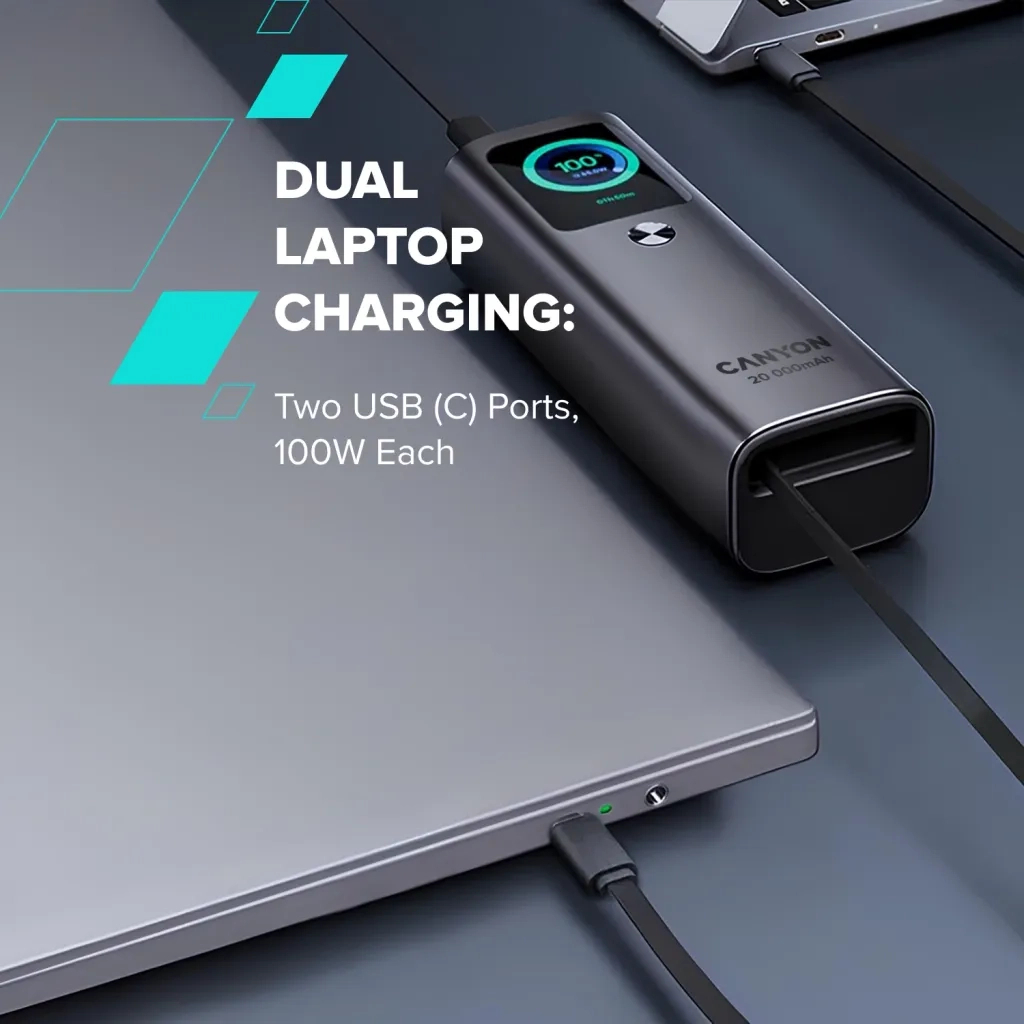 Батарея універсальна Canyon 20000mAh OnPower 265 PD/100W (CNS-CPB265DG) - изображение 6