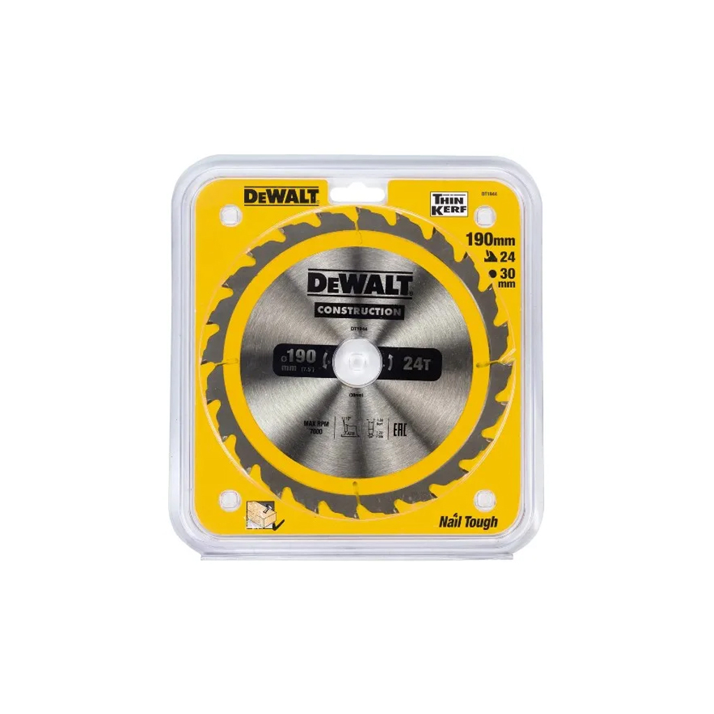 Диск пильний DeWALT CONSTRUCTION 190 х 30 мм, 24z (ATB), 16 градусів (DT1944) - зображення 3