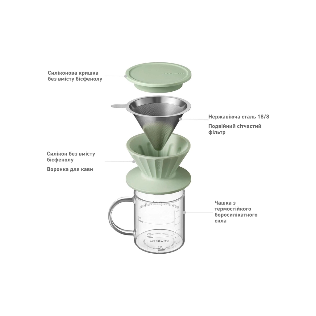Заварник Buydeem для кави CD1024 Cozy Greenish (CD1024-CG) - изображение 6