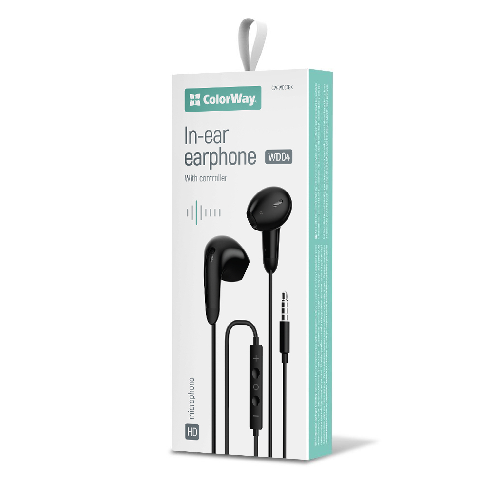 Навушники ColorWay 3.5 mm Wired Earphone Sound Wave Black (CW-WD04BK) - зображення 2