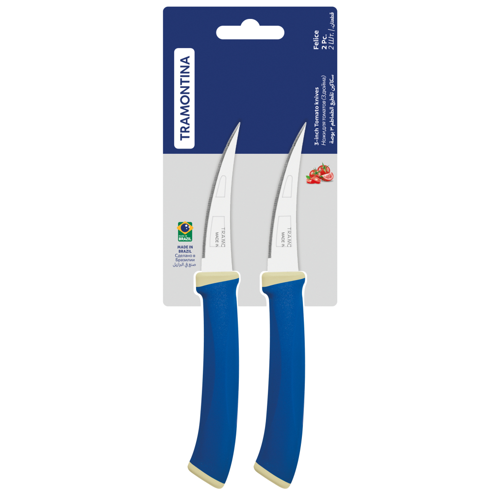 Набір ножів Tramontina Felice Blue Tomato 76 мм 2 шт (23495/213) - зображення 2