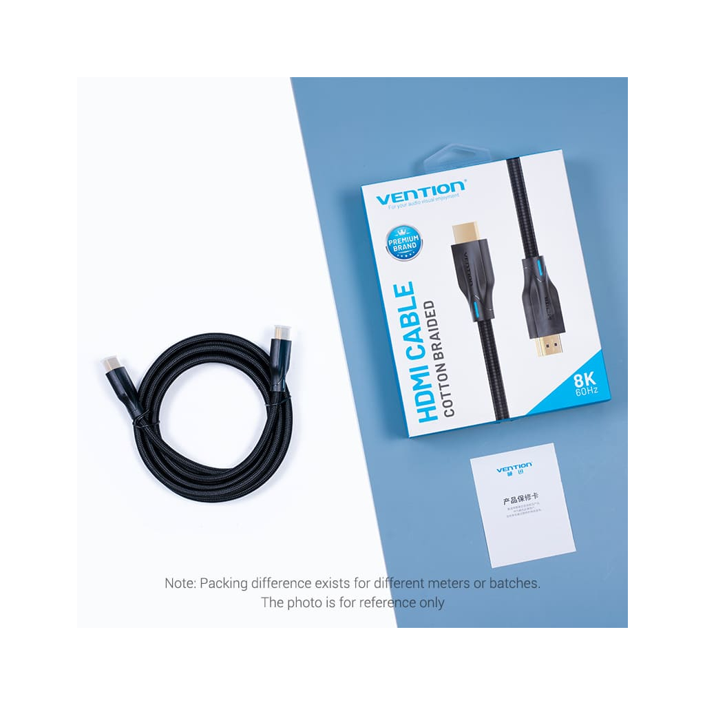Кабель мультимедійний HDMI M to HDMI M 1.0m 8K cotton braided black VENTION (AAUBF) - picture 10