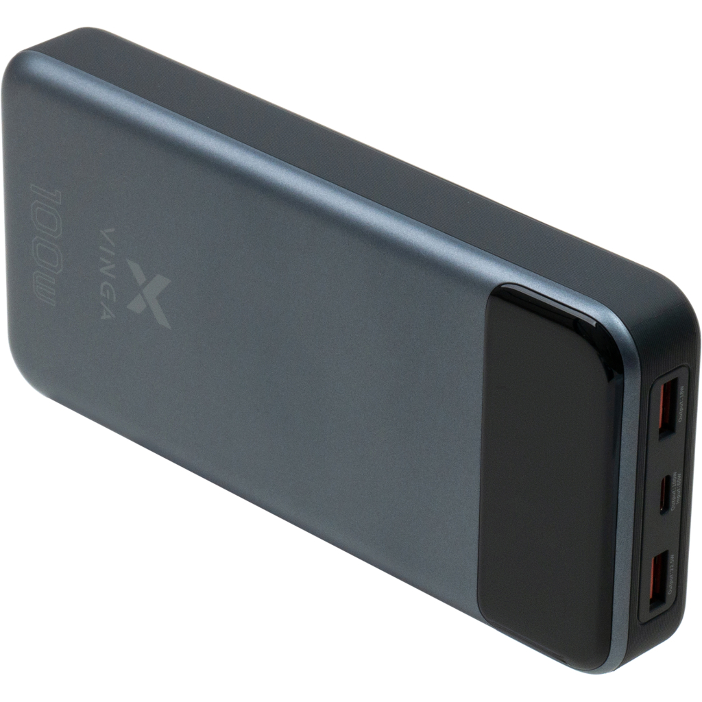 Батарея універсальна Vinga 30000 mAh 100W Display VA Grey (Li-Ion) (VPBB30100) - зображення 6