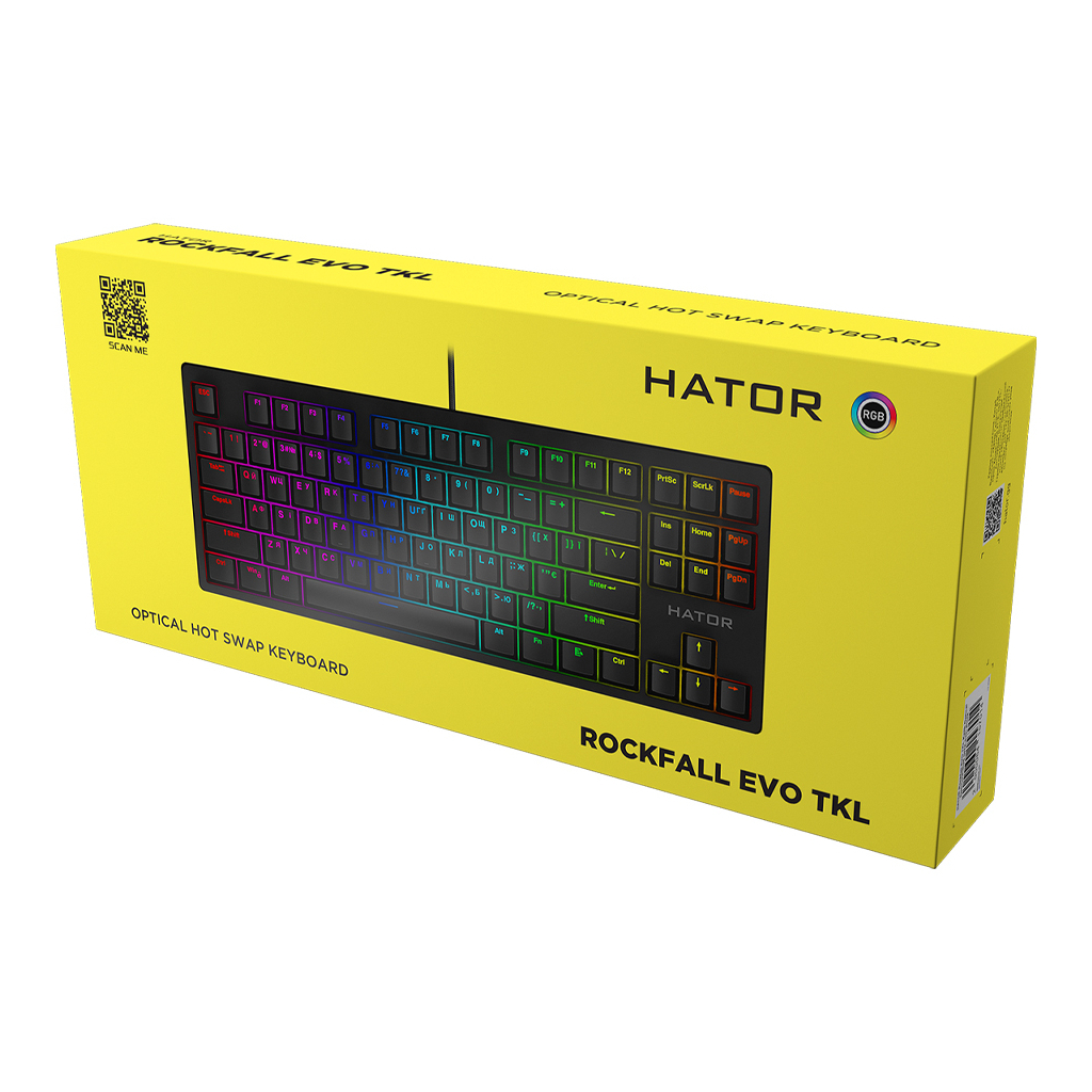 Клавіатура Hator Rockfall EVO TKL Kailh Optical Black (HTK-630) - зображення 6