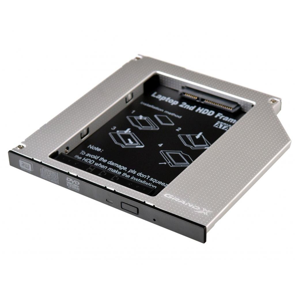 Фрейм-перехідник Grand-X HDD 2.5'' to notebook 9.5 mm ODD SATA/mSATA (HDC-24N) - зображення 1