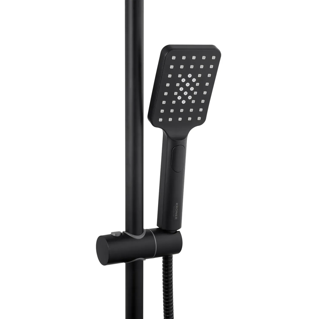 Душовий гарнітур Kroner Armada-SCH066 + змішувач Edelstahl Klassisch-SCH010 + трап лінійний Harz SCH60 Sektion Schwarz (CVS30169) - picture 6