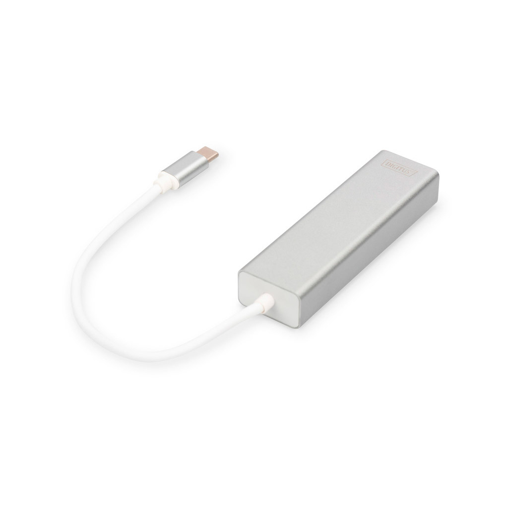 Концентратор Digitus USB-C - USB 3.0 3 Port Hub + Gigabit Ethernet (DA-70255) - зображення 3