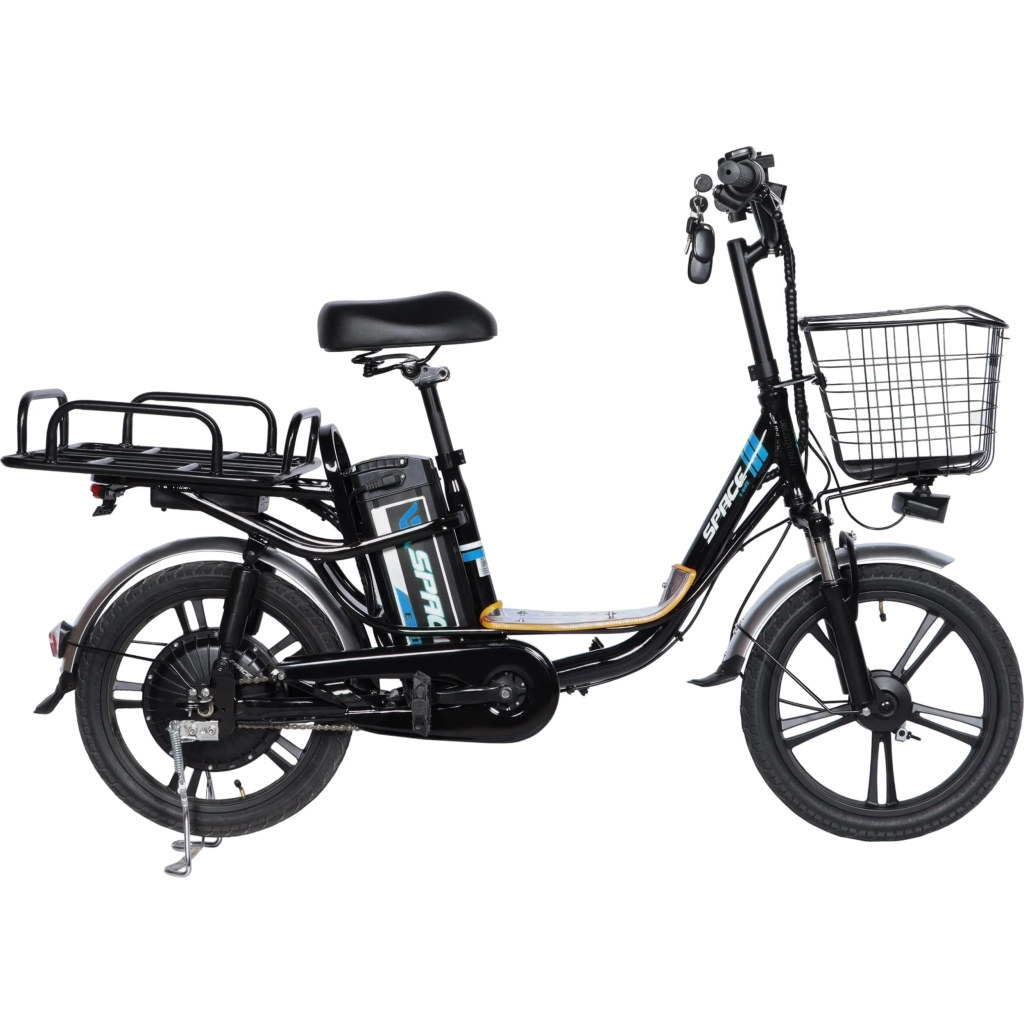 Електровелосипед Space 18" eELDORADO рама-15" 48B 10А*г 500Вт чорно-синій 2025 (ELB-SP-18-002) - зображення 1