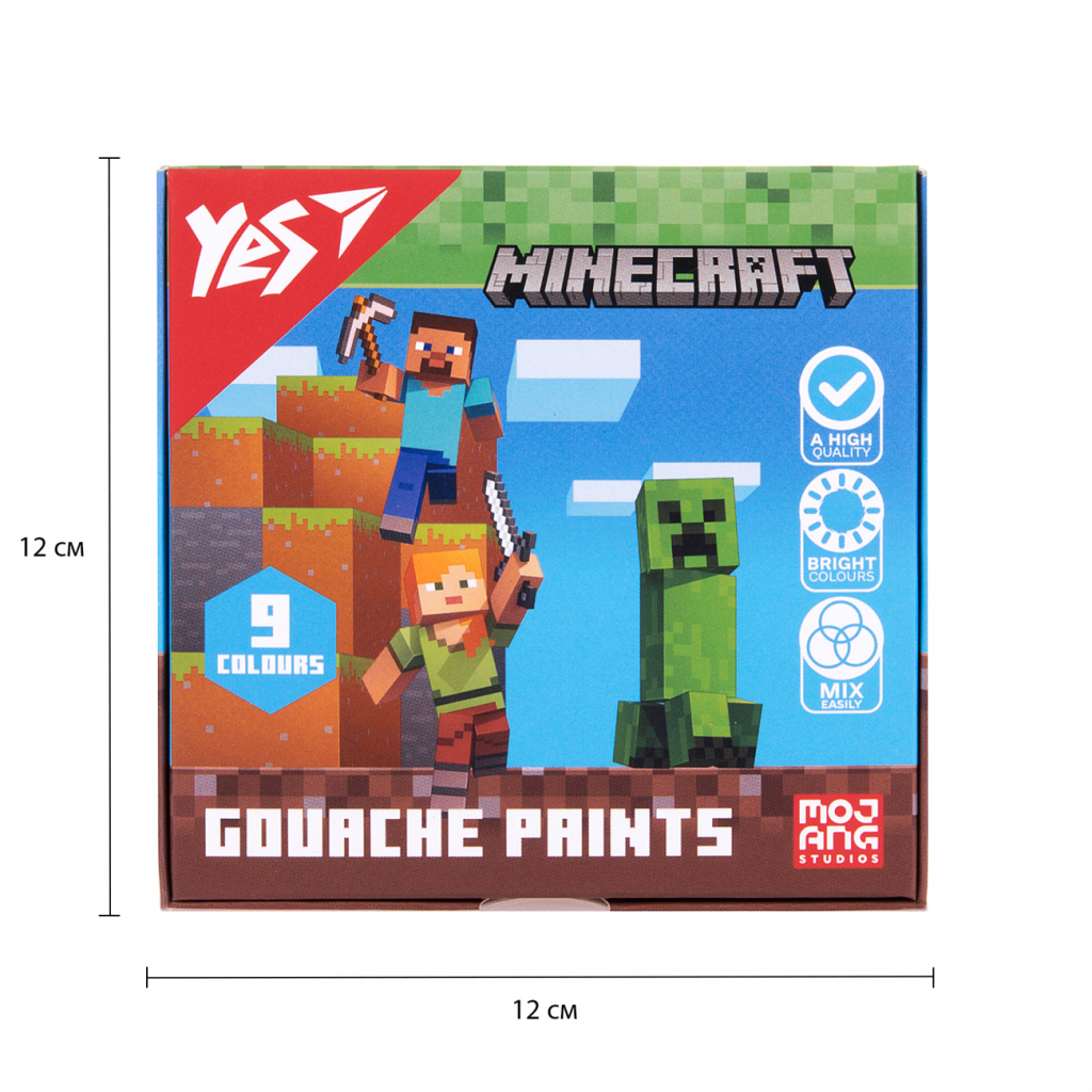 Гуашеві фарби Yes Minecraft 9 кольорів по 20 мл (230406) - изображение 6