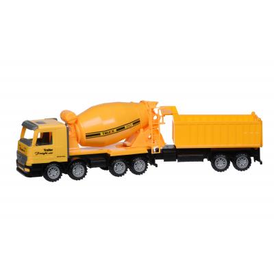 Спецтехніка Same Toy инерционная Super Combination Бетономешалка Желтая с прицепо (98-86Ut-2) - зображення 1