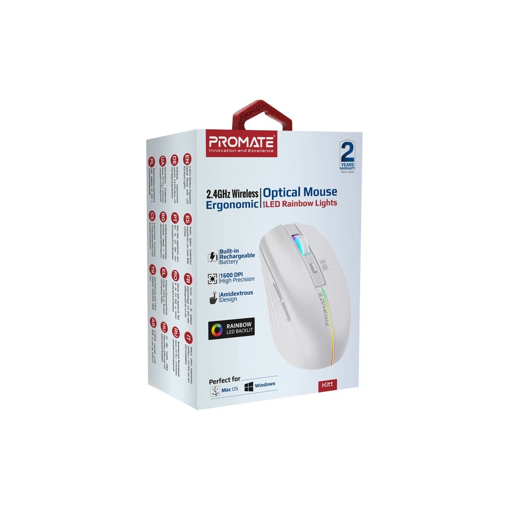 Мишка Promate Kitt Wireless White (kitt.white) - зображення 7
