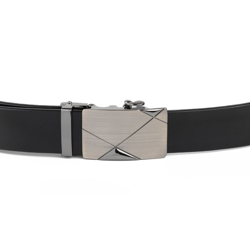 Ремінь Vintage Чоловічий з пряжкою автомат діагональ Чорний (20252) - зображення 5