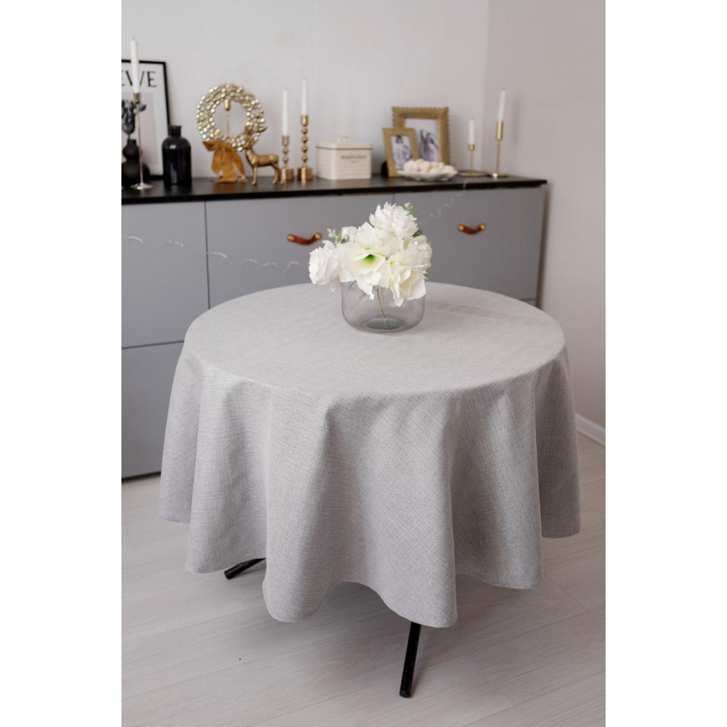 Скатертина Прованс святкова кругла Перлина Silver Dх180 (037606) - зображення 6