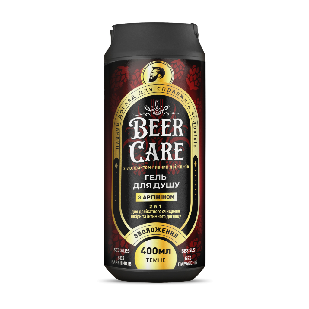 Гель для душу Beer Care 2 в 1 З аргініном Зволоження 400 мл (4820164642009) - зображення 1