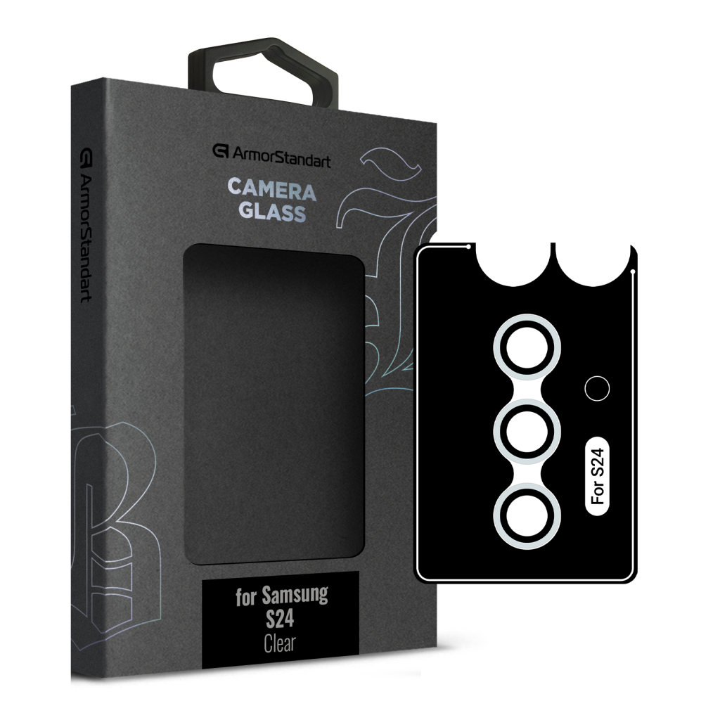Скло захисне Armorstandart Camera glass Supreme Black Icon Samsung S24 Clear (ARM76614) - зображення 1