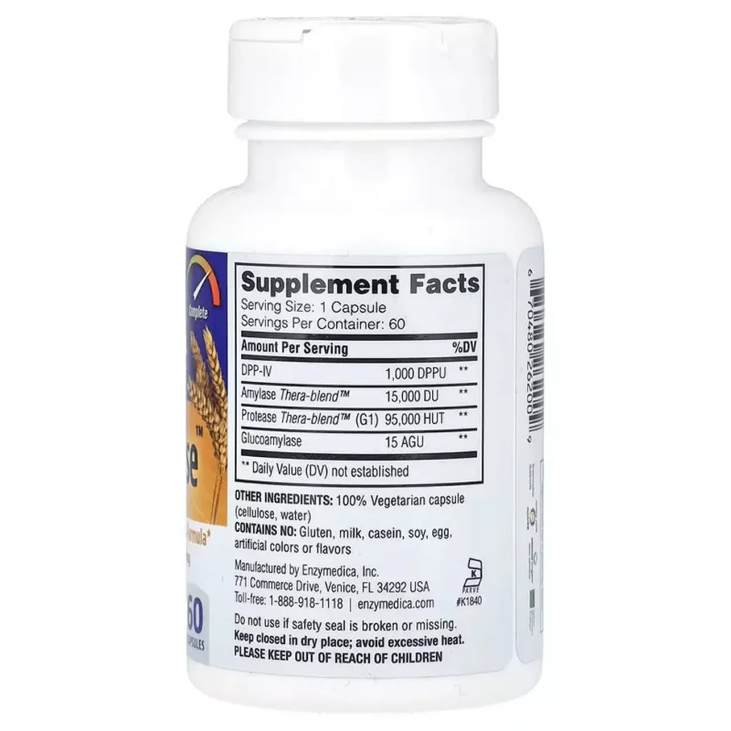 Пробіотики Enzymedica Ферменти для травлення глютена, GlutenEase, 60 капсул (ENZ-26200) - зображення 2