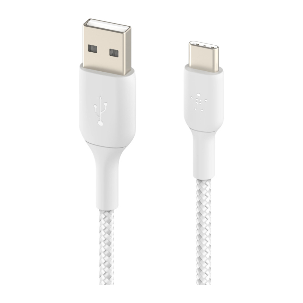 Дата кабель USB 2.0 AM to Type-C 1.0m BRAIDED white Belkin (CAB002BT1MWH) - зображення 2
