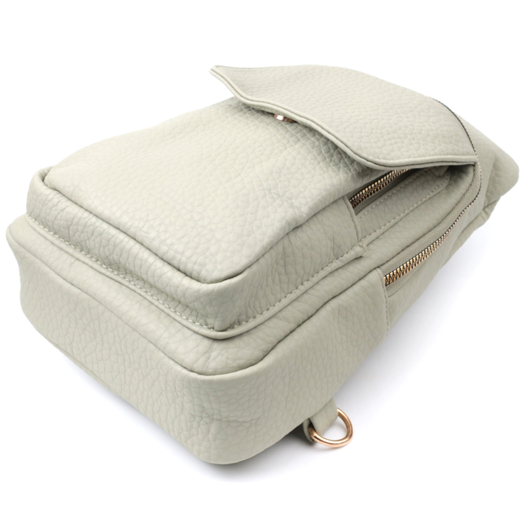 Сумка Vintage Жіноча З однією лямкою через плече з крупнозернистої екошкіри Фісташкова (22765) - зображення 6