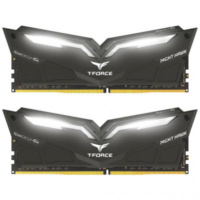 Модуль пам'яті для комп'ютера DDR4 16GB (2x8GB) 2666 MHz T-Force Night Hawk Black LED/Whit Team (THWD416G2666HC15BDC01) - зображення 1
