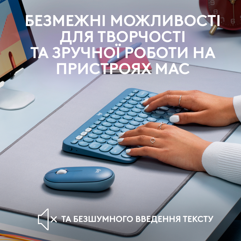 Клавіатура Logitech K380 for MAC Multi-Device Bluetooth UA Blueberry (920-011180) - зображення 3