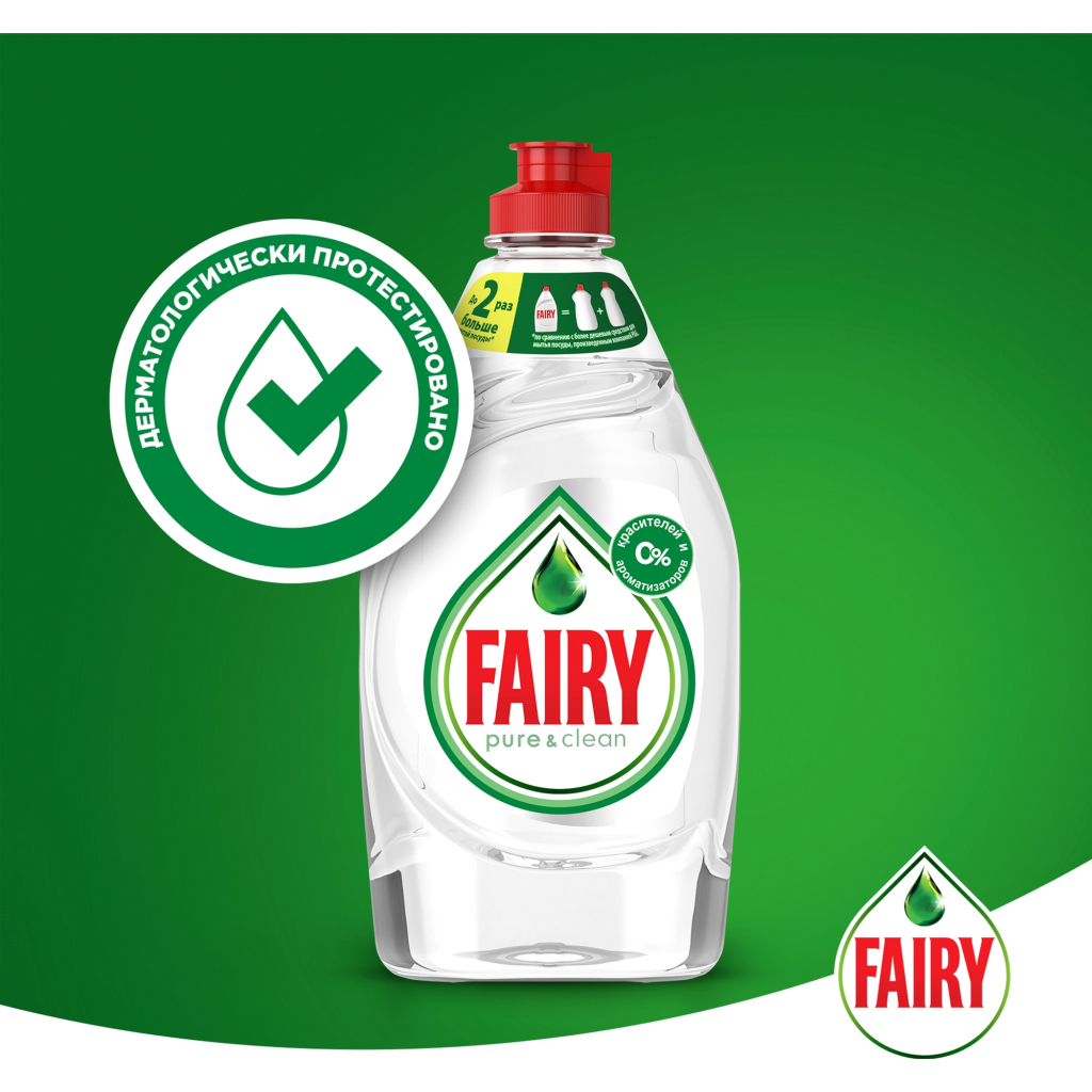 Засіб для ручного миття посуду Fairy Pure & Clean 650 мл (8001090837455) - зображення 3