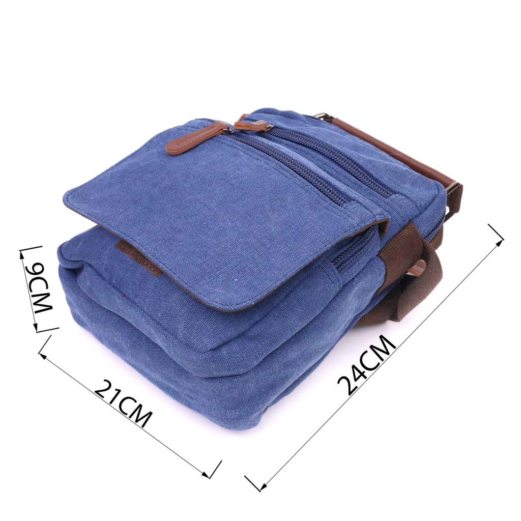 Сумка Vintage Зі щільного текстилю Синя (21228) - зображення 3